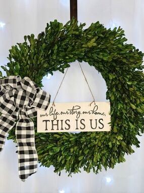 THIS IS US Handpainted White and Black Sign